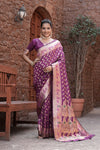Purple Banarasi Silk Woven Design Kanjeevaram Saree