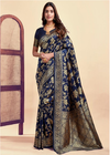 Blue Banarasi Silk Woven Design Kanjeevaram Saree