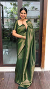 Green Banarasi Silk Woven Design Kanjeevaram Saree