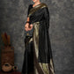 Black Banarasi Silk Woven Design Kanjeevaram Saree