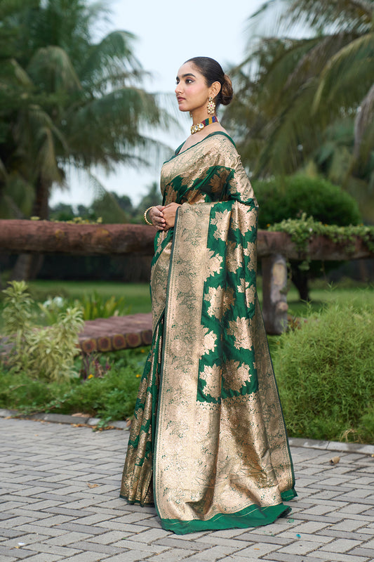 Mint Green Banarasi Silk Woven Design Kanjeevaram Saree