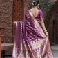 Purple Banarasi Silk Woven Design Kanjeevaram Saree