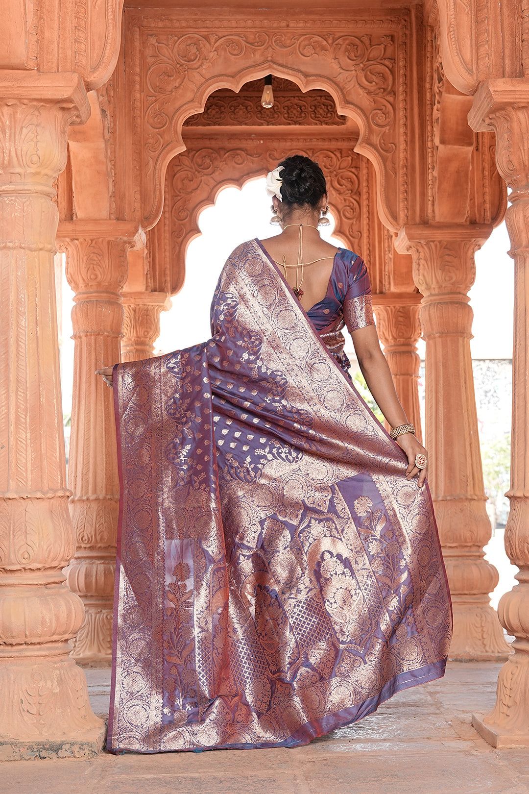 Blue Banarasi Silk Woven Design Kanjeevaram Saree