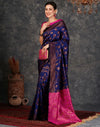 Purple Banarasi Silk Woven Design Kanjeevaram Saree