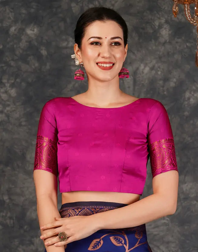 Purple Banarasi Silk Woven Design Kanjeevaram Saree