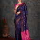 Purple Banarasi Silk Woven Design Kanjeevaram Saree