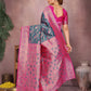 Blue Banarasi Silk Woven Design Kanjeevaram Saree