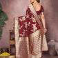 Maroon Banarasi Silk Woven Design Kanjeevaram Saree