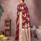 Maroon Banarasi Silk Woven Design Kanjeevaram Saree